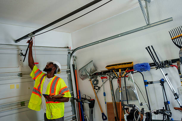 Professional Garage Door Installation technician working in Pahokee, FL